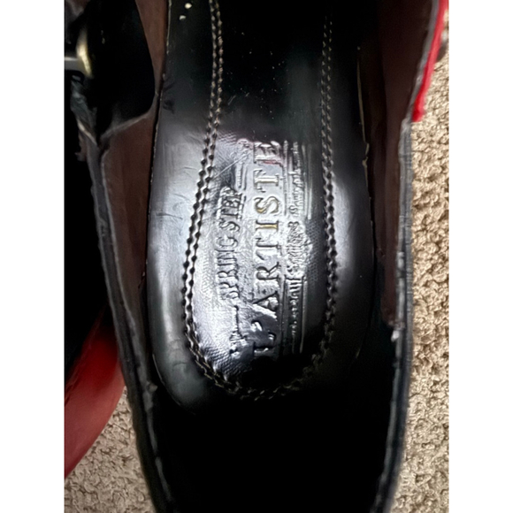 Women's L'Artiste Red Black Ankle Booties Size 7.5 - Picture 5 of 5